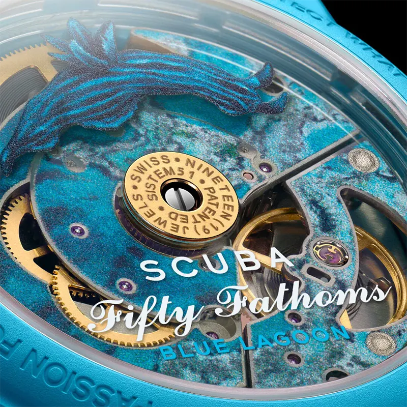 Blancpain x Swatch Fifty Fathoms “Blue Lagoon Sistem51” Men’s Watch- S035L400